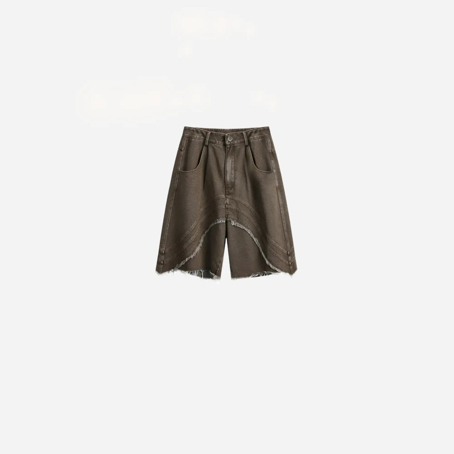 Brown Distressed Ripped Denim Short Hominus Denim
