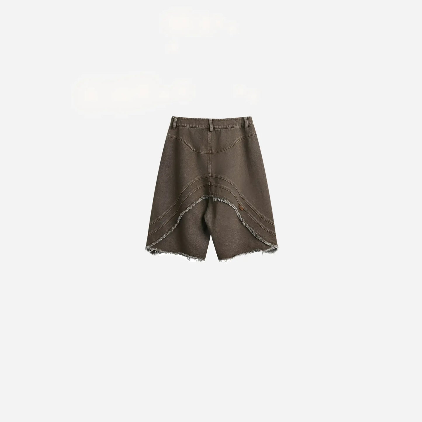 Brown Distressed Ripped Denim Short Hominus Denim