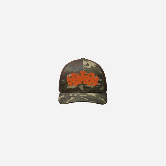 Camouflage Hominus Denim Gothic Logo Trucker Cap Hominus Denim