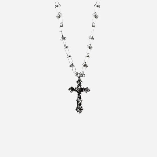 Carved Cross Pendant Necklace Hominus Denim