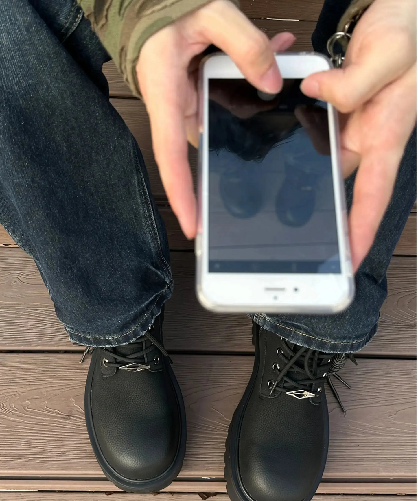 Casual Retro Workwear Boots Hominus Denim