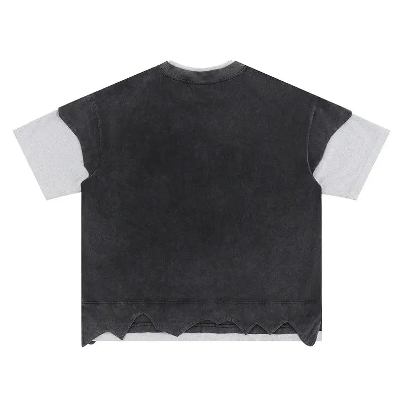 Color blocking double layered shirt Hominus Denim