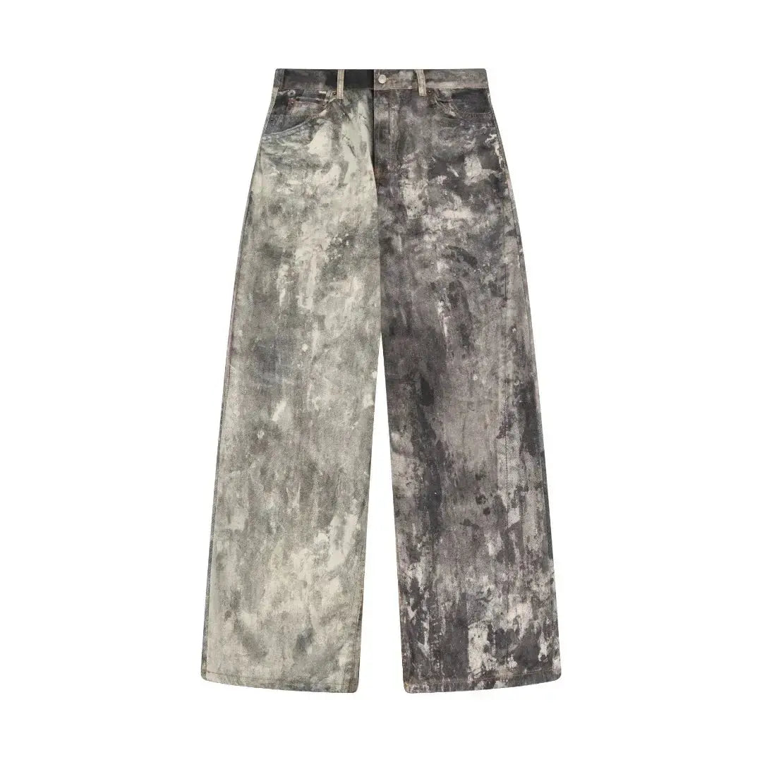 Correct Top Level Version Acne Heavy Duty Splatter Paint Graffiti Washing Distressed Color Blocking Jeans For Men And Women Hominus Denim