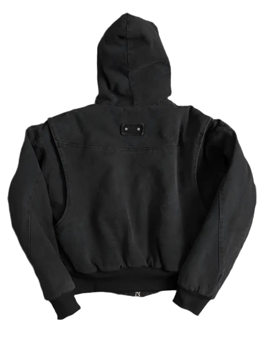 Cropped Washed Faux Fur Inside Jacket Hominus Denim