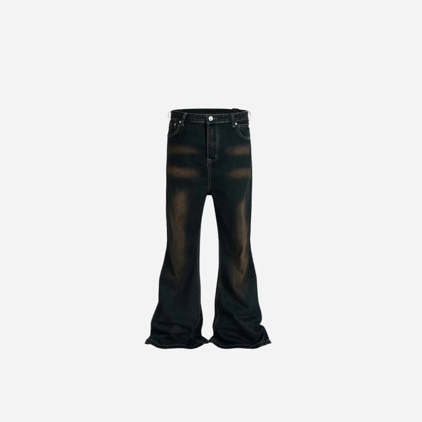 Dark Blue Faded Flared Denim Jean Hominus Denim