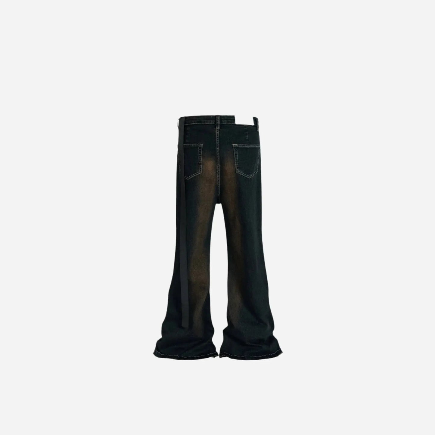 Dark Blue Faded Flared Denim Jean Hominus Denim