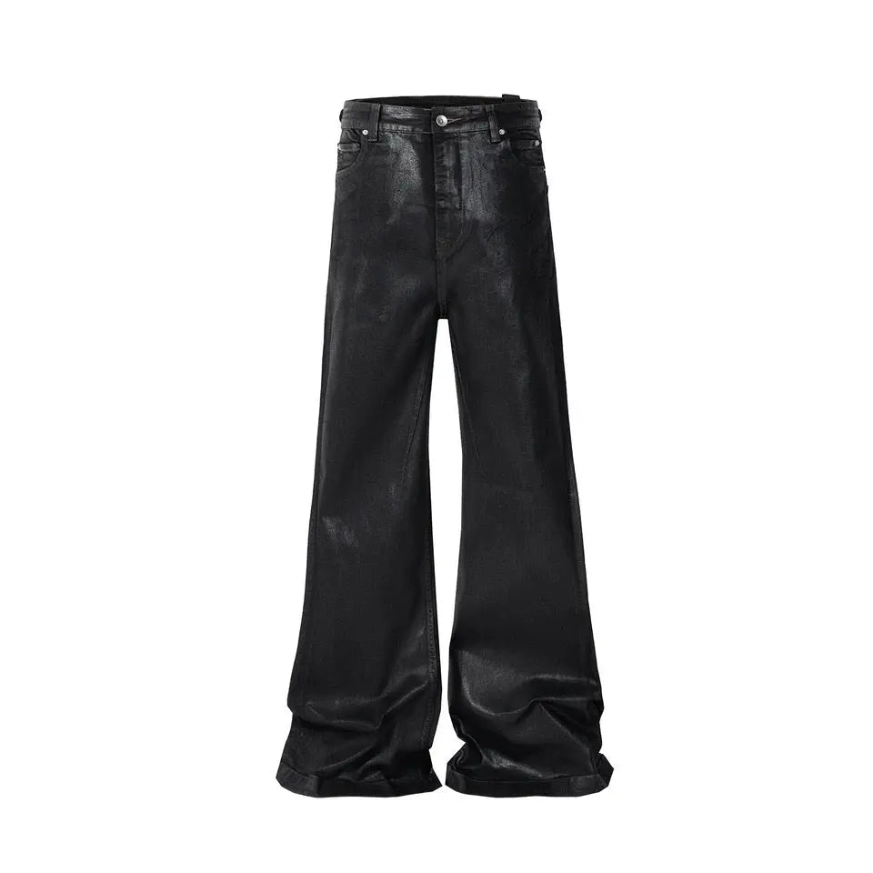 Dark Bootcut Leather Flared Pants Hominus Denim