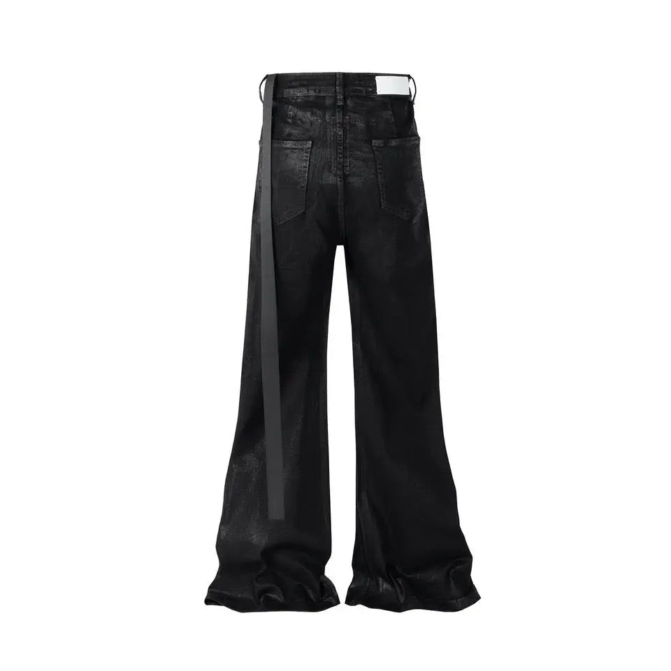 Dark Bootcut Leather Flared Pants Hominus Denim