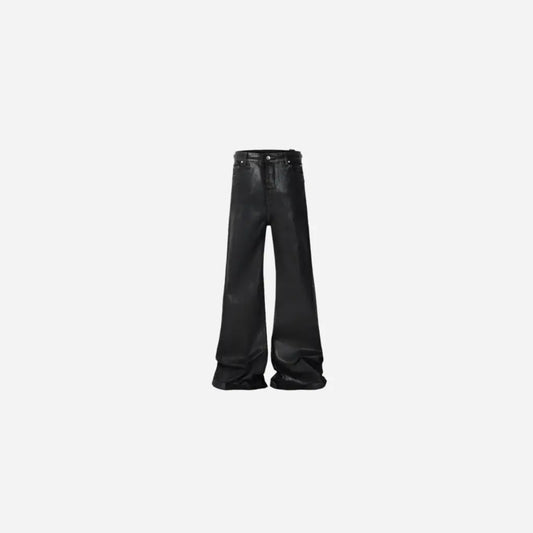 Dark Bootcut Wax Leather Flared Pant Hominus Denim