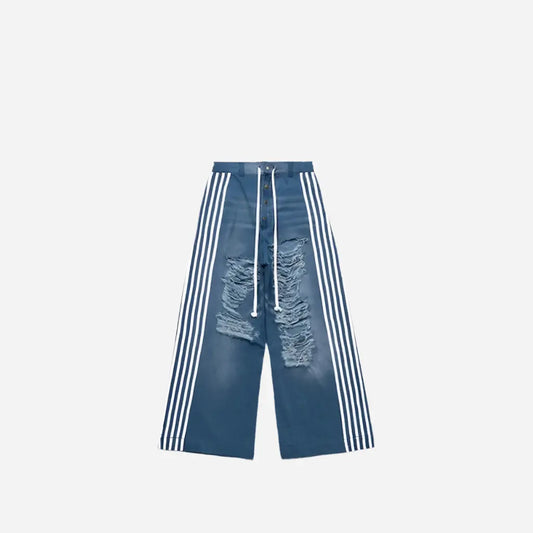 Destroyed Y2K Washed Baggy Striped Jeans Hominus Denim