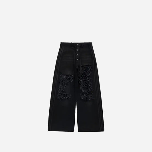 Destroyed Y2K Washed Baggy Striped Jeans Hominus Denim