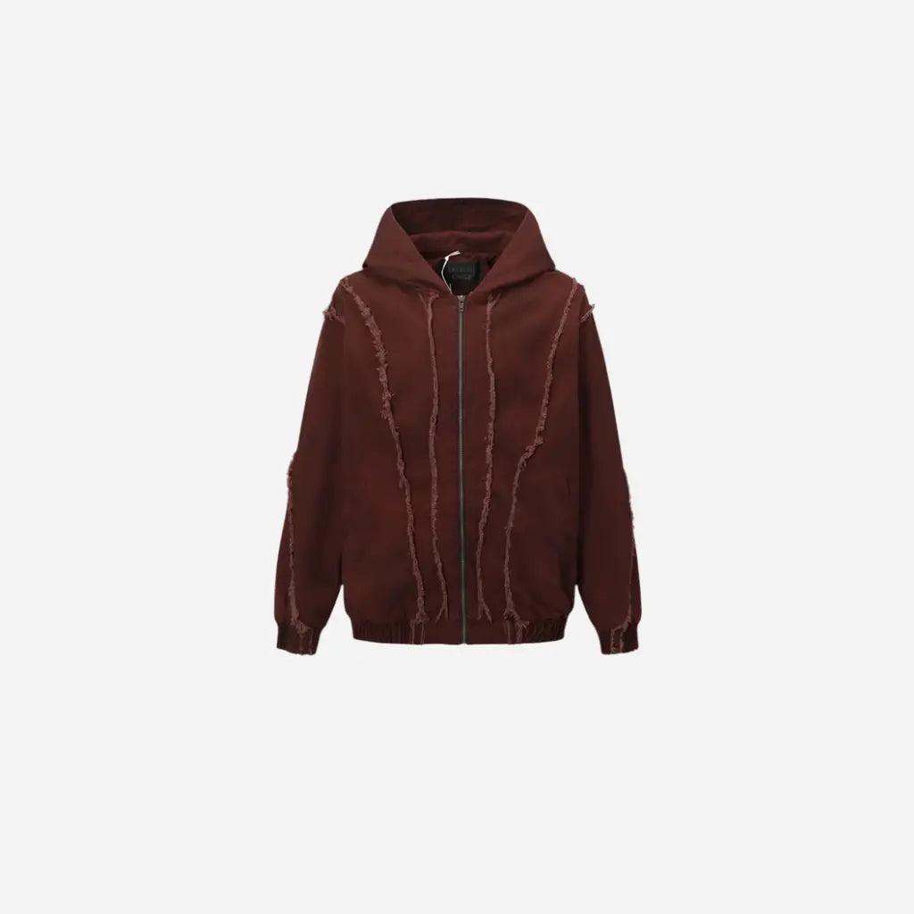 Distressed Washed Grunge Hooded Jackets Hominus Denim