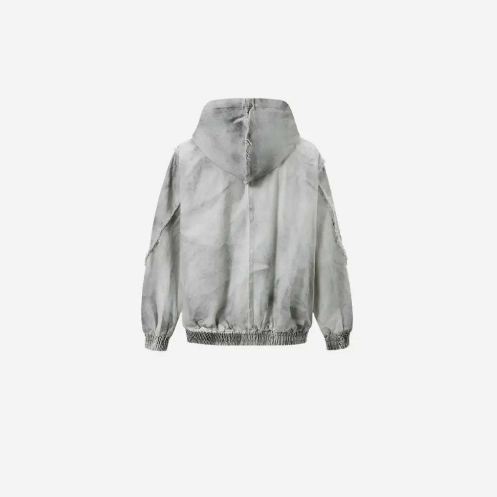 Distressed Washed Grunge Hooded Jackets Hominus Denim