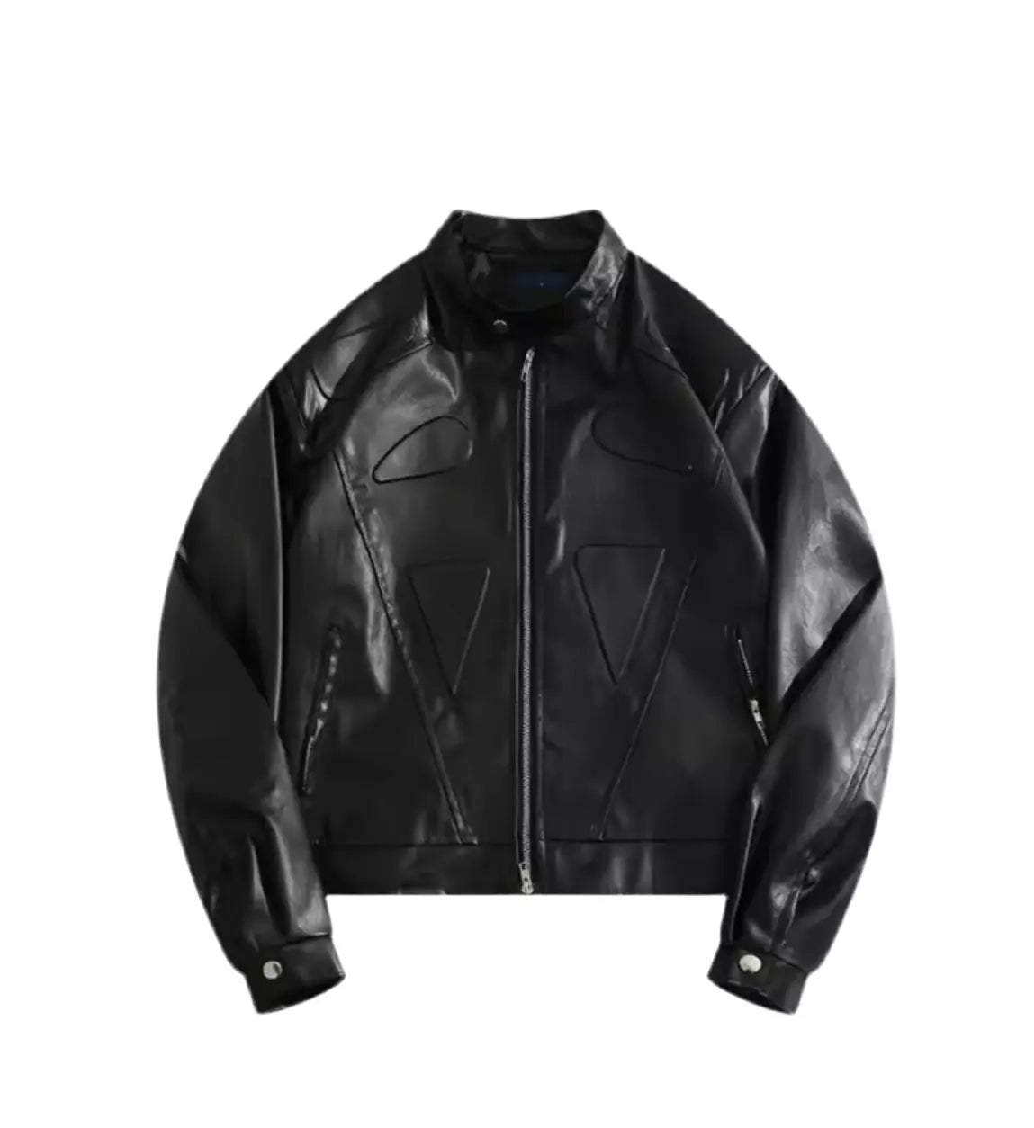 Embossing Padded Leather Jacket Hominus Denim