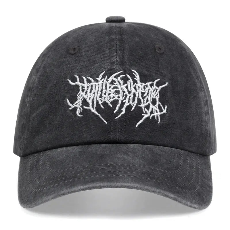 Embroidered Grunge Gothic Cap - Hominus Denim