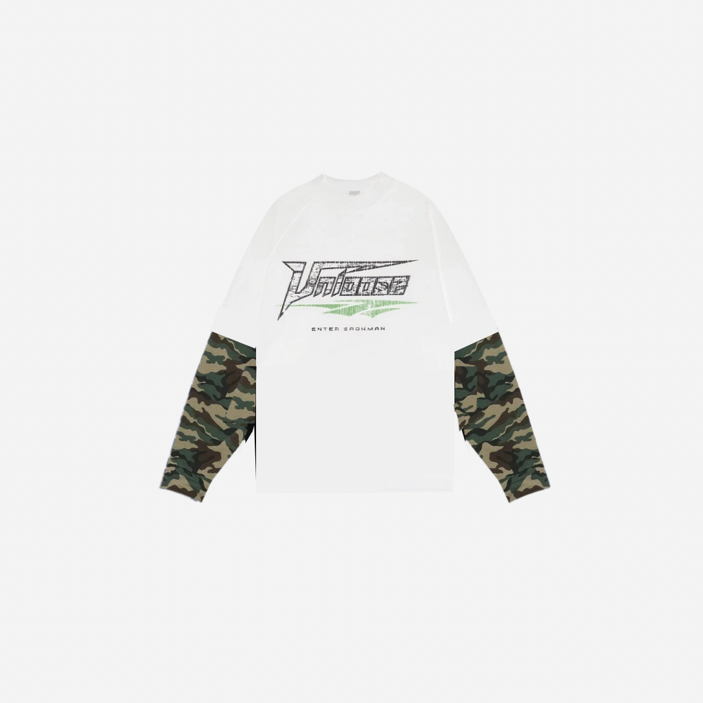 Vintage Oversized Camouflage Long Sleeves Tee