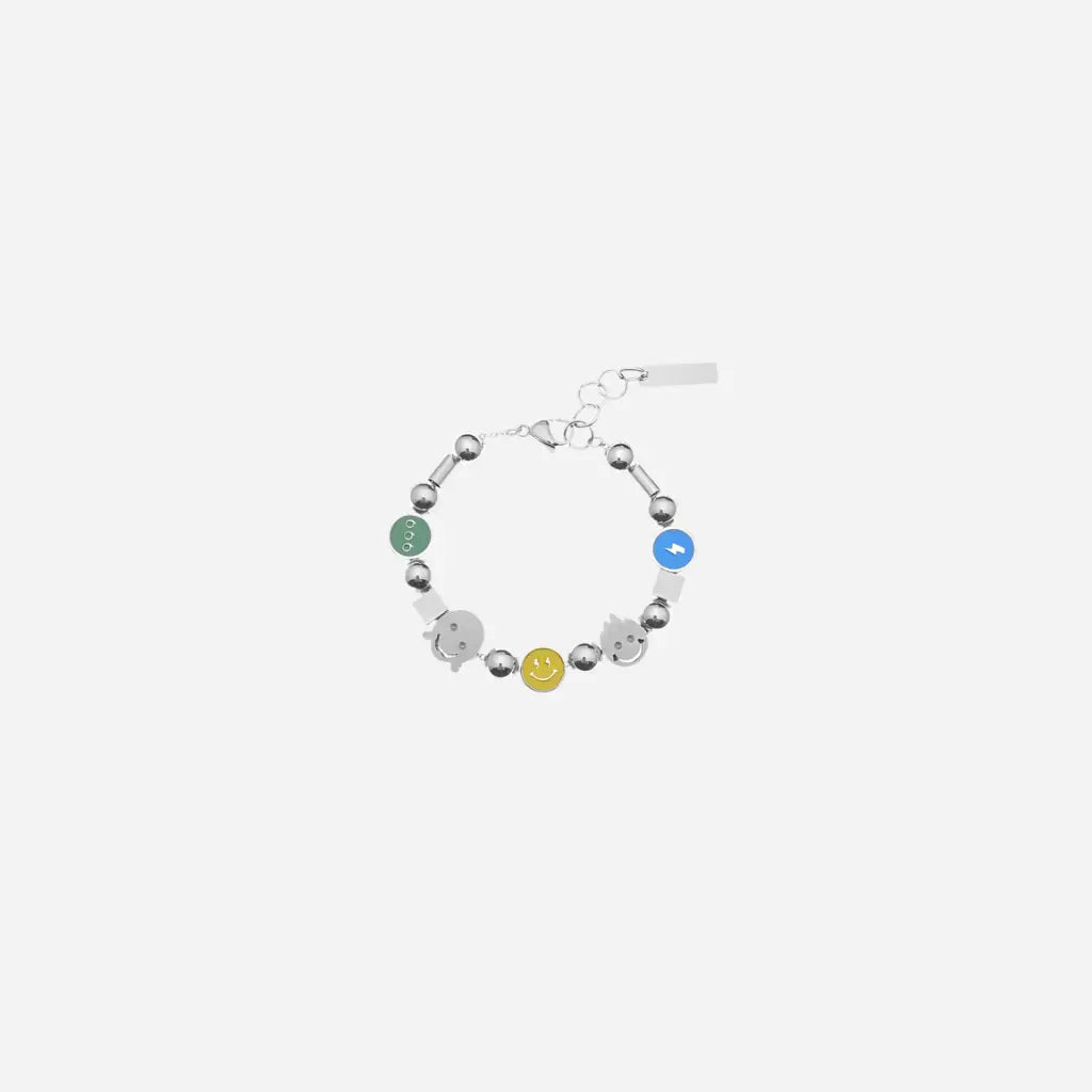 Face Patchwork Titanium Steel Bracelet Hominus Denim
