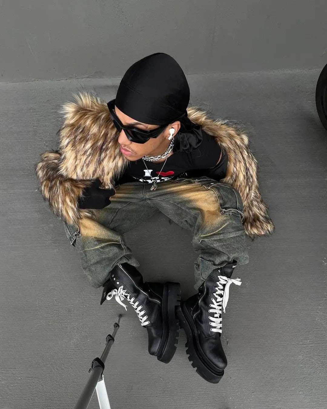 Faux Fur Long Coat Hominus Denim