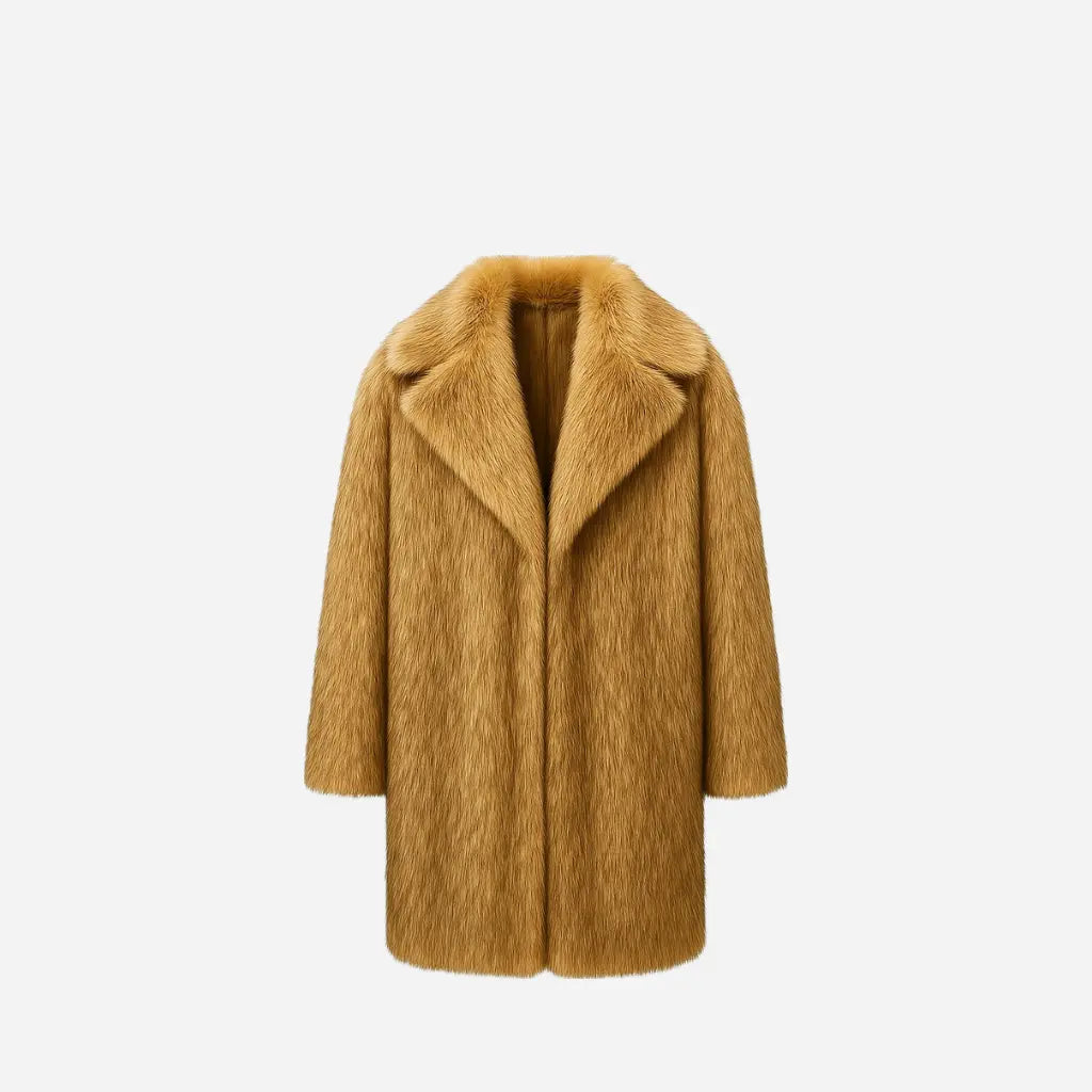 Faux Fur Long Coat Hominus Denim