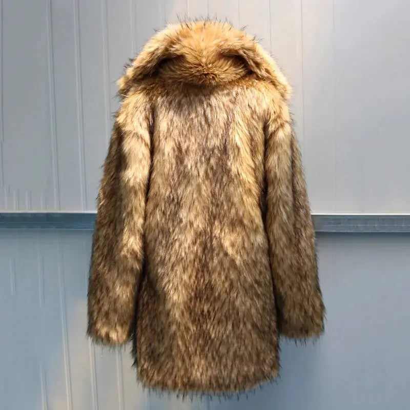 Faux Fur Long Coat - Hominus Denim