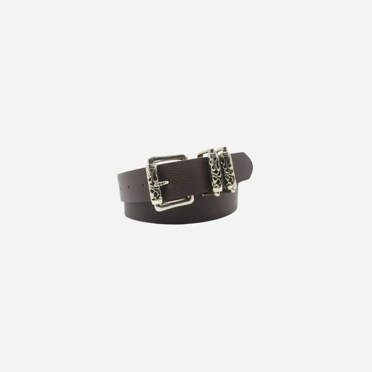 French Gothic Design Buckle Leather Belt Hominus Denim