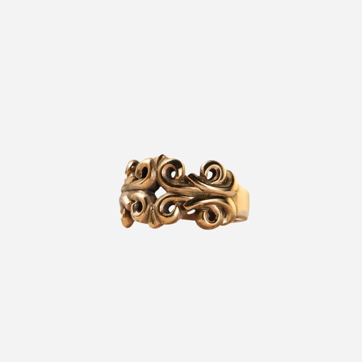 French Gothic Flower Design Stainless Steel Ring Hominus Denim