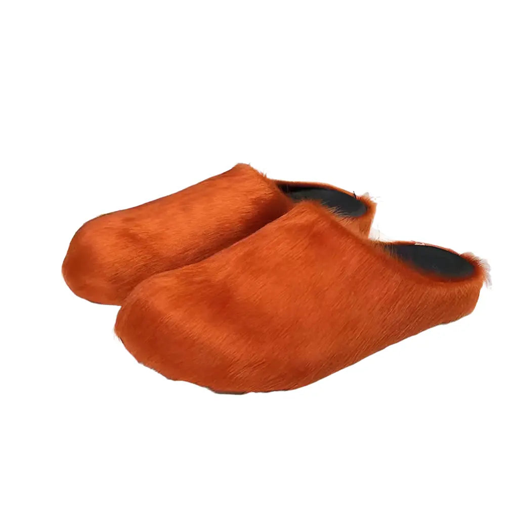 Furry Mules Slippers Slides Hominus Denim