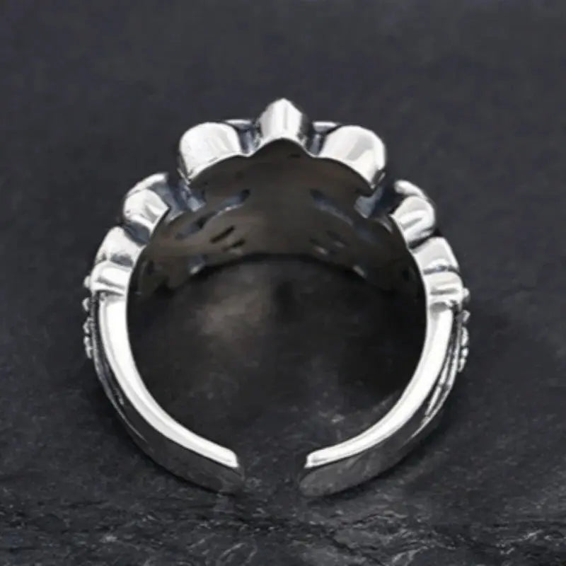 Genuine S925 Sterling Silver Rings for Women Men New Fashion Relief Hollow Eternal Rattan Cross Punk Jewelry Wholesale Hominus Denim