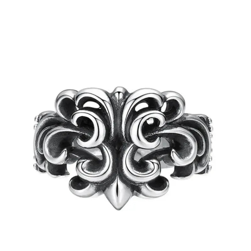 Genuine S925 Sterling Silver Rings for Women Men New Fashion Relief Hollow Eternal Rattan Cross Punk Jewelry Wholesale Hominus Denim