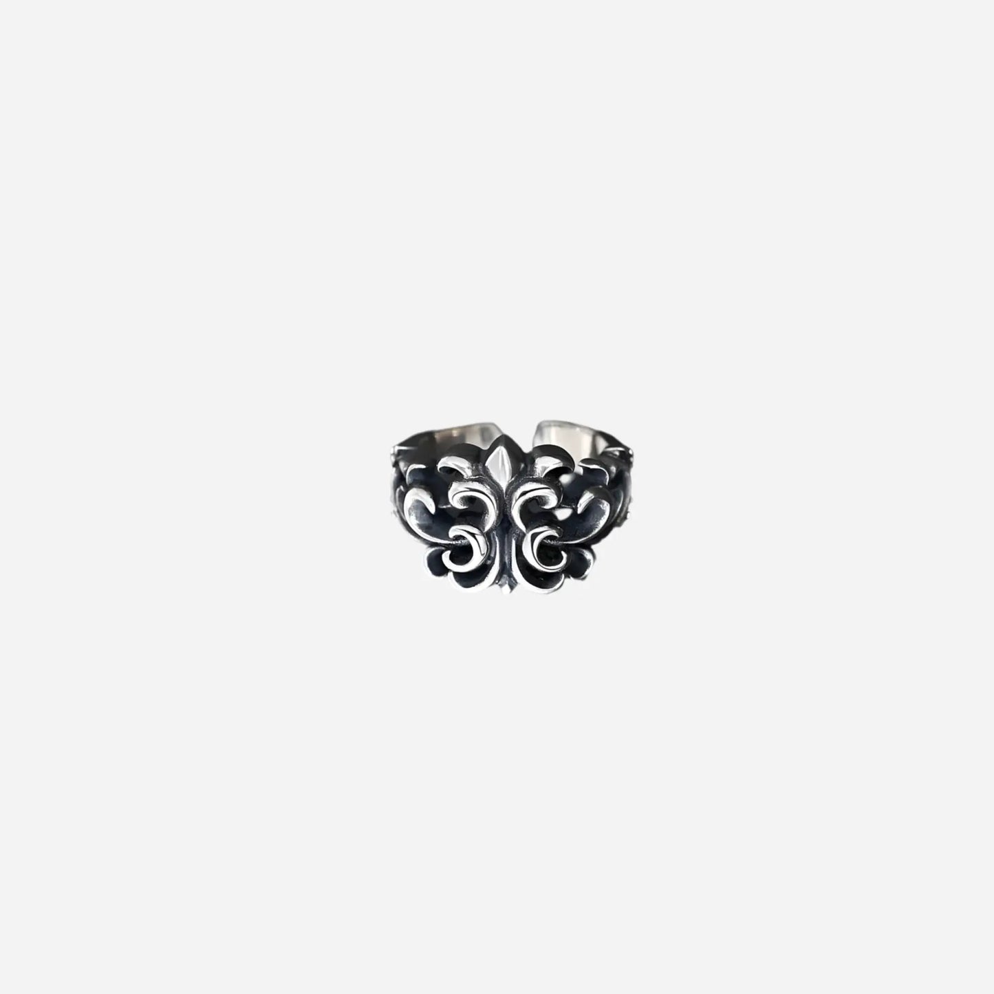 Genuine S925 Sterling Silver Rings for Women Men New Fashion Relief Hollow Eternal Rattan Cross Punk Jewelry Wholesale Hominus Denim