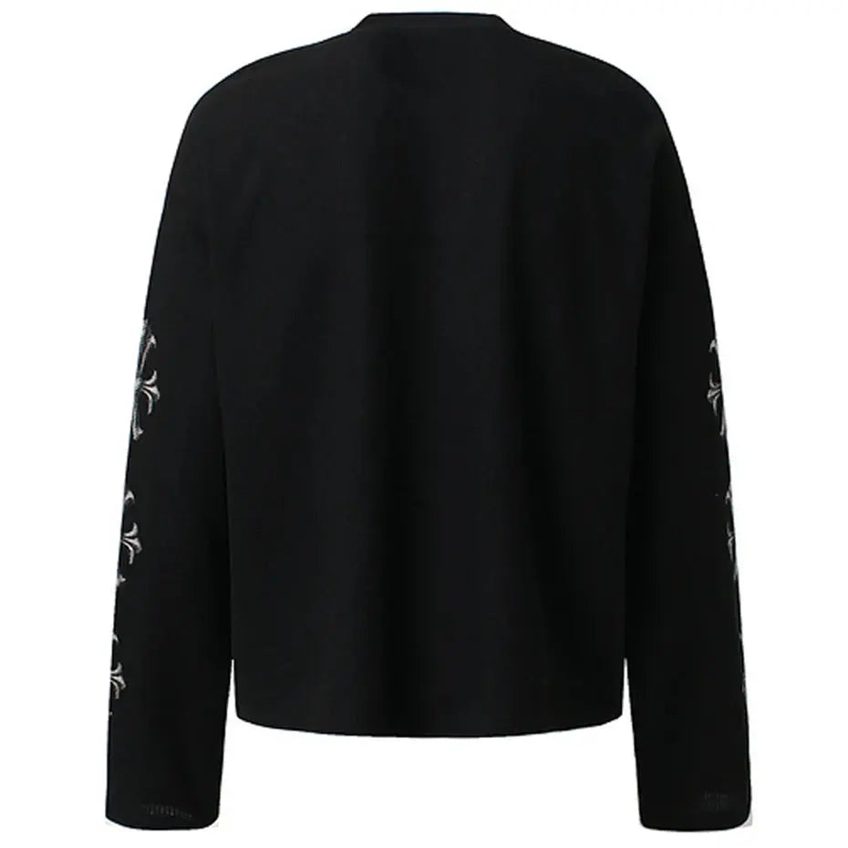 Gothic Punk Eyes Graphic T-shirts Men Streetwear Harajuku Hip Hop Oversized T Shirts Loose Casual Long Sleeve Tshirt Tee Tops Hominus Denim