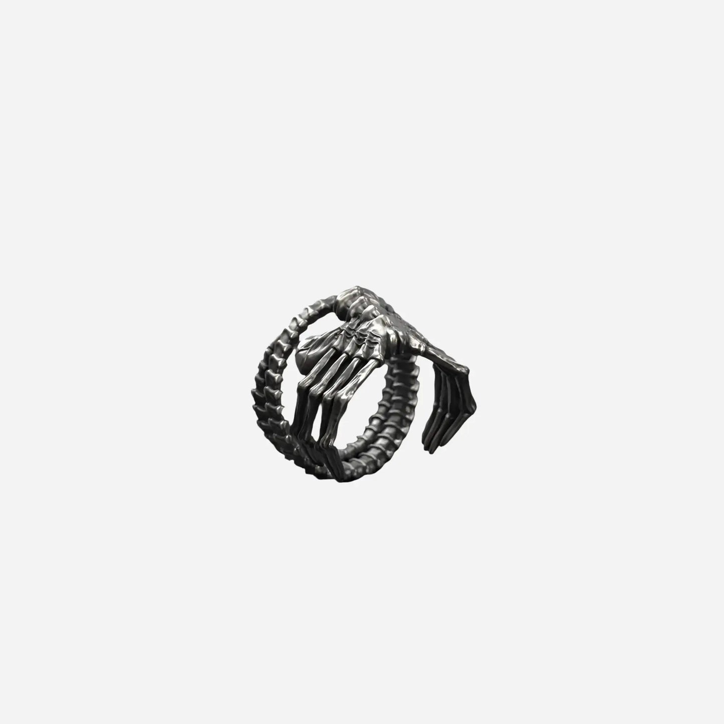 Gothic Vintage Alien Skeleton Stainless Ring Hominus Denim