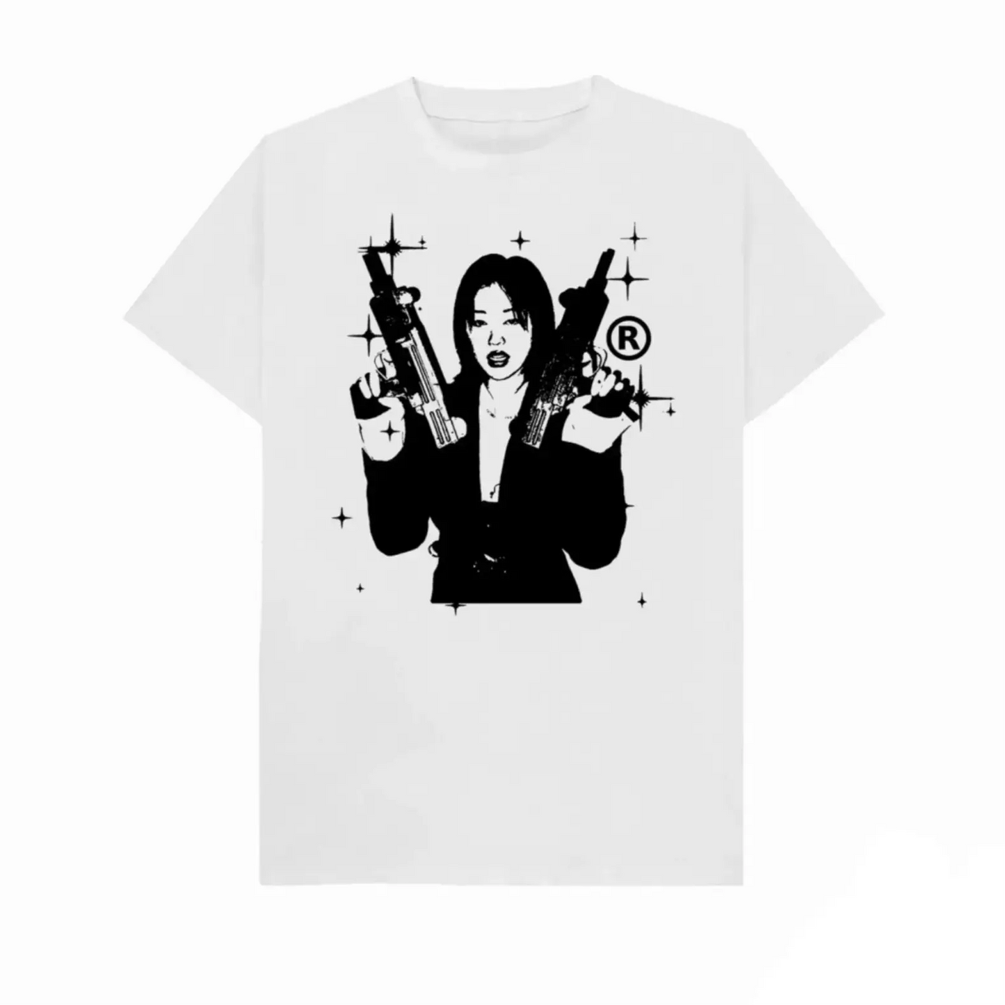 Graphic Print Design Girl Uzi Tee | Y2K Shirts Hominus Denim