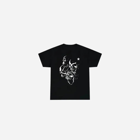 Graphic Print Design Skulls T-Shirt | Y2K Shirts Hominus Denim