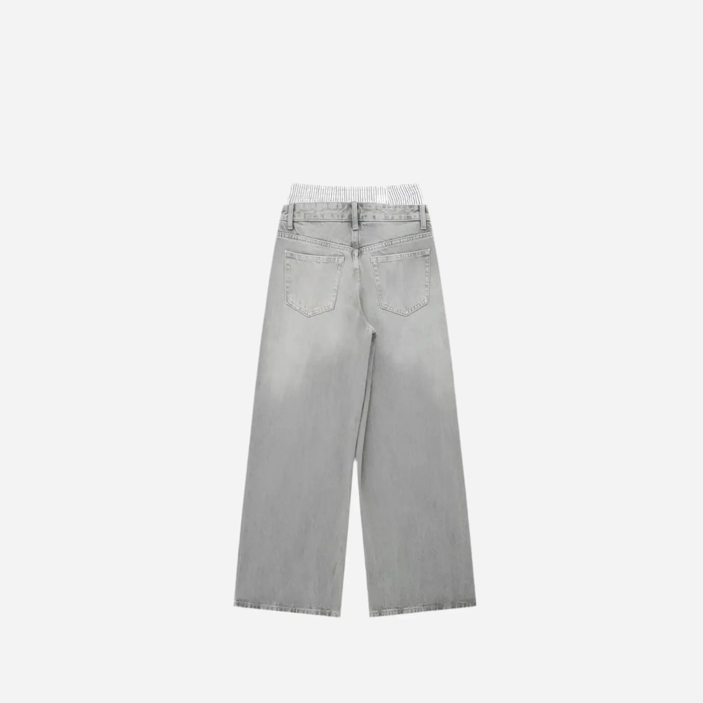Gray Double Waist Wide Leg Denim Hominus Denim