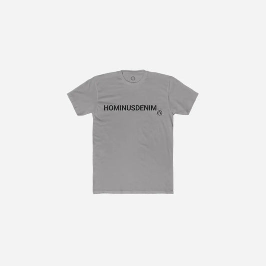 Gray HominusDenim Grunge Logo Tee Printify