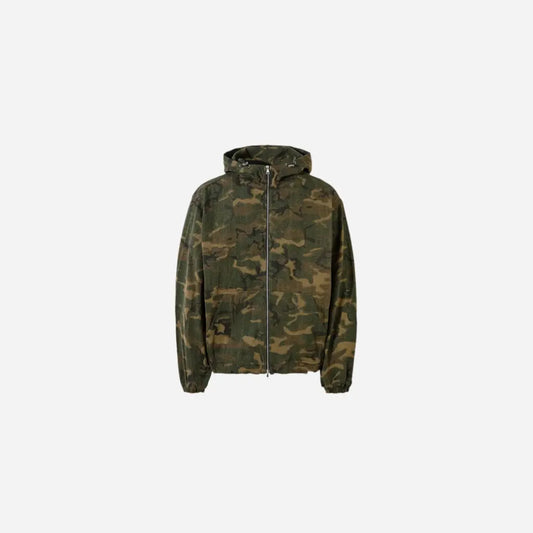 Grunge Hooded Camouflage Windbreaker Jacket Hominus Denim