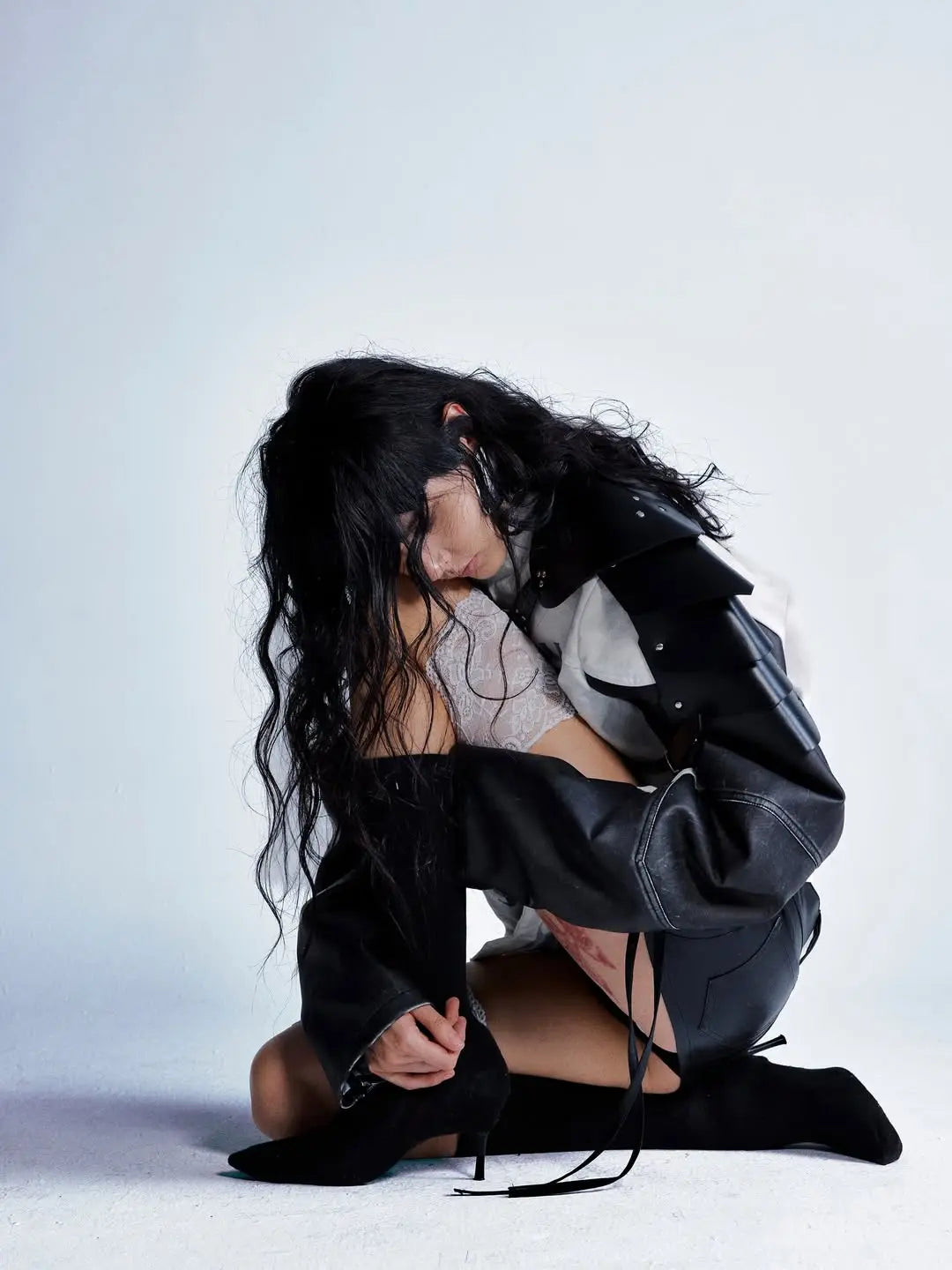 Grunge Printed Washed Leather Jacket Hominus Denim