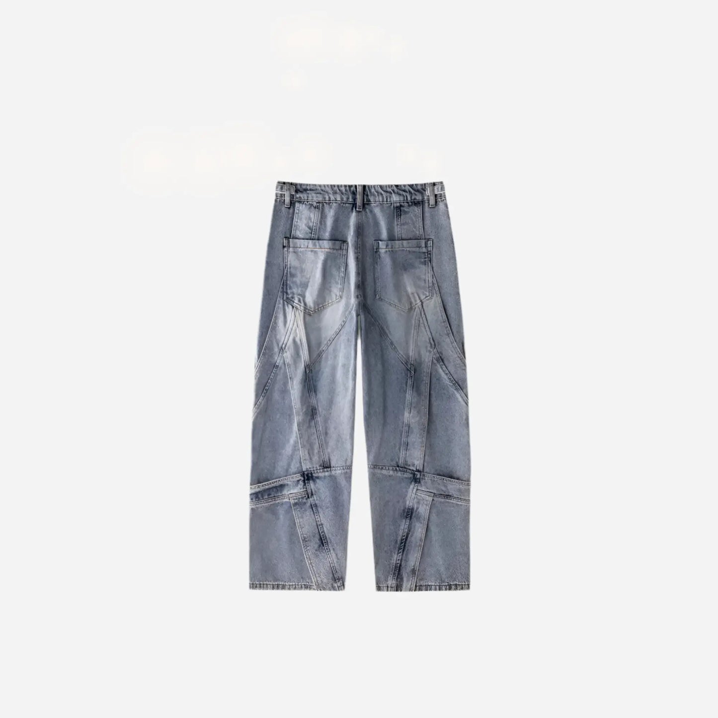 Grunge Washed Layered Striped Denim Jeans Hominus Denim