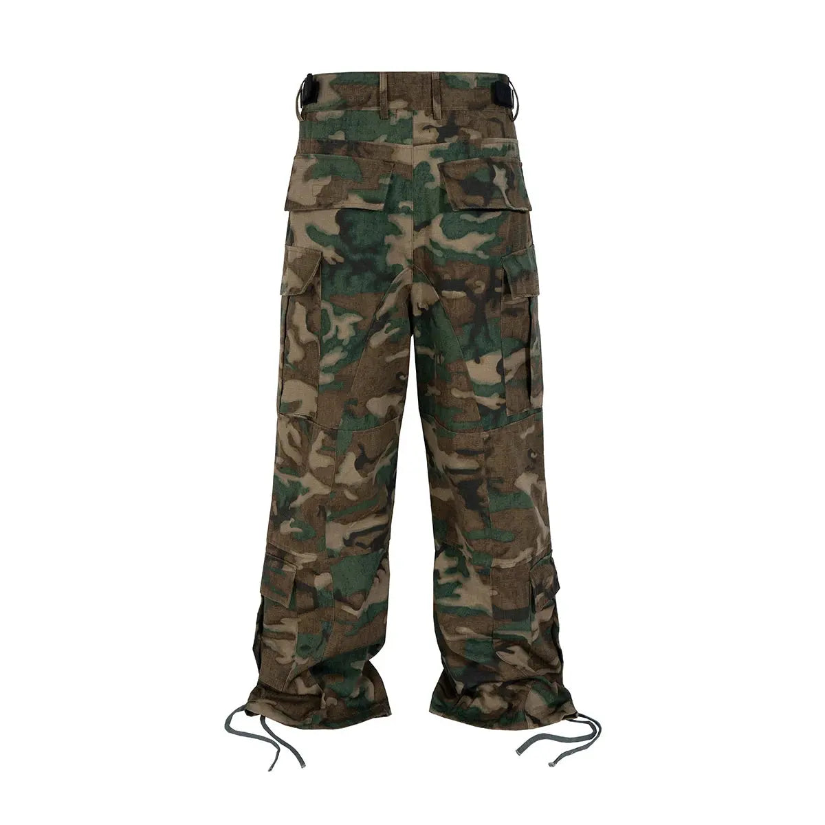 High Street Multi-pockets Patchwork Camouflage Cargo Pants for Men Straight Casual Baggy Overalls Loose Oversized Trousers Hominus Denim