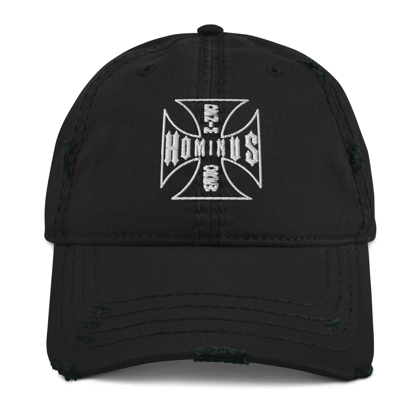 Hominus Denim Cross Logo Distressed Cap Hominus Denim