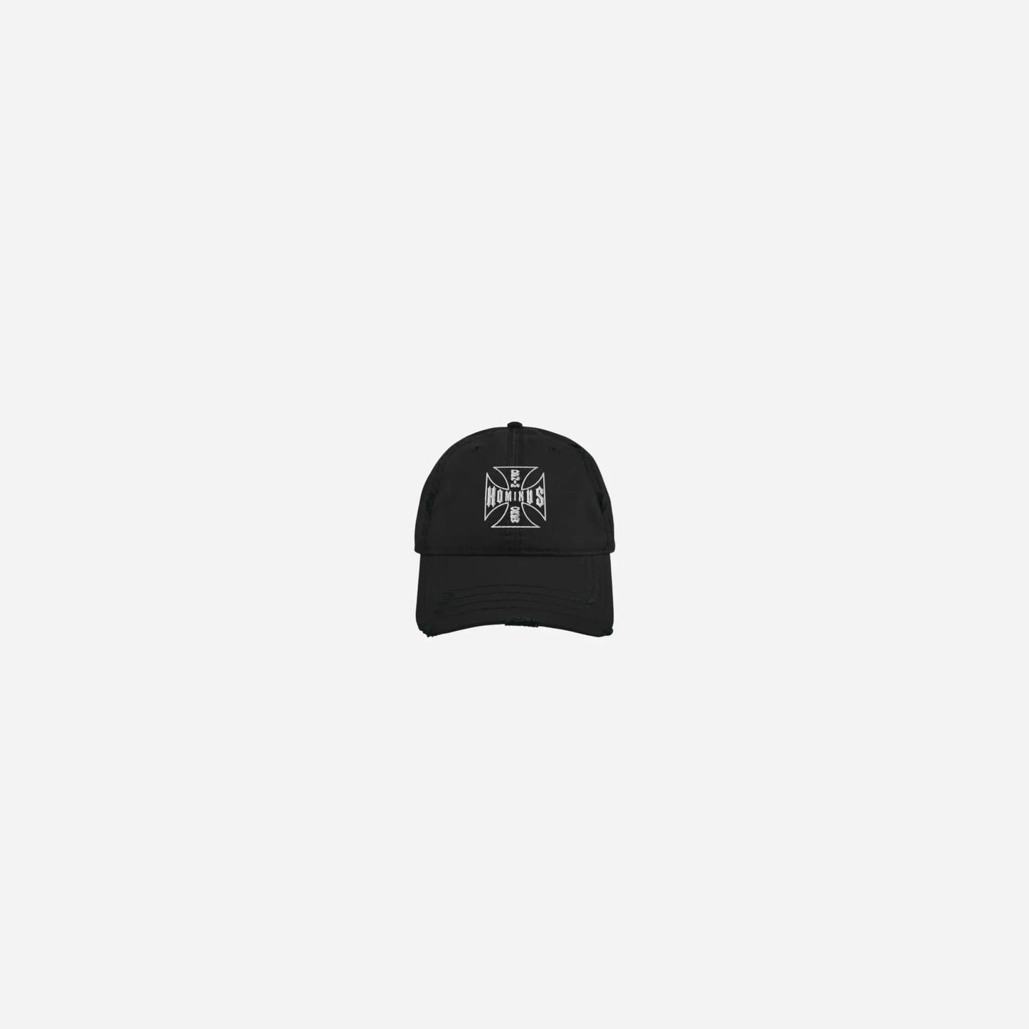 Hominus Denim Cross Logo Distressed Cap Hominus Denim