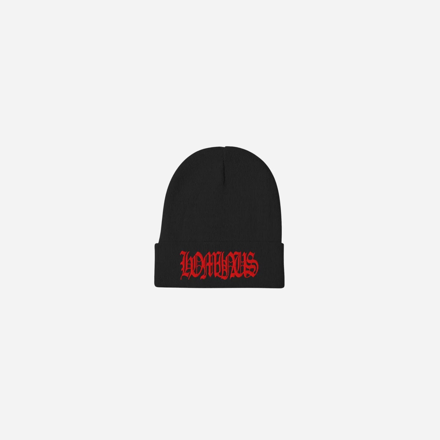 Hominus Denim Embroidered Gothic Logo Beanie Hominus Denim