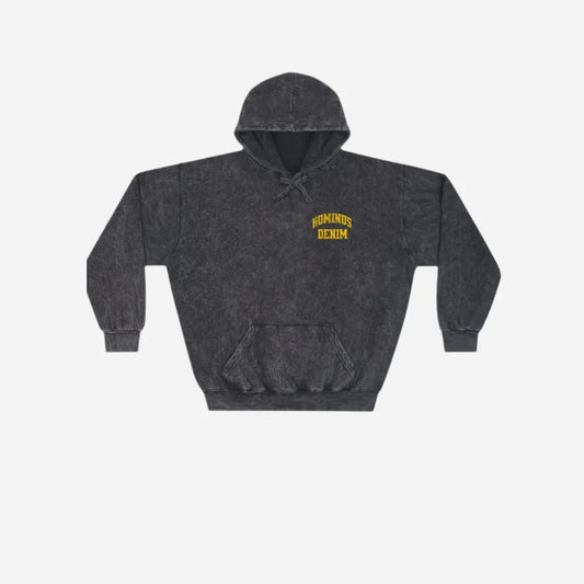 Hominus Denim Grunge Mineral Washed Hoodie Printify