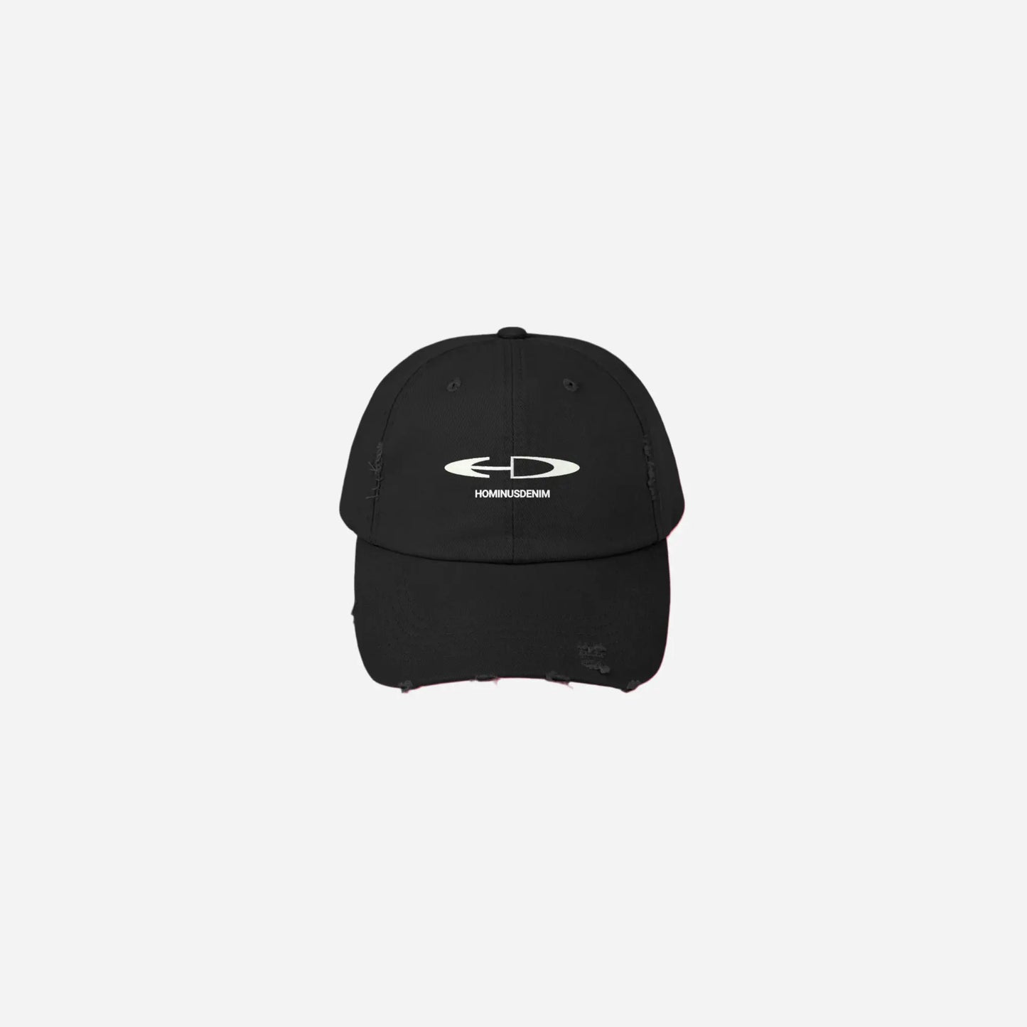Hominus Denim Logo Distressed Cap Printify