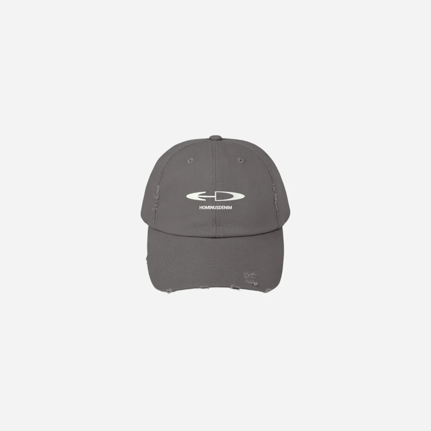 Hominus Denim Logo Distressed Cap Printify