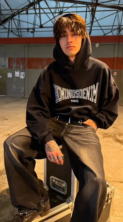 Hominus Denim Paris College Hoodie Printify