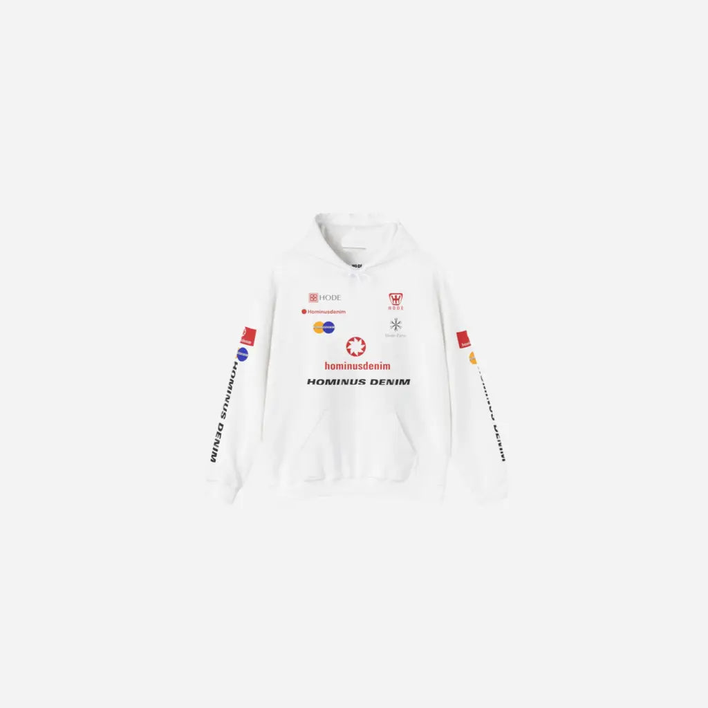 Hominus Denim Top Logo Hoodie Printify