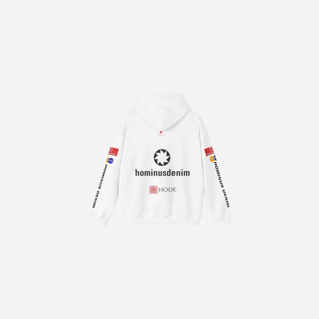 Hominus Denim Top Logo Hoodie Printify