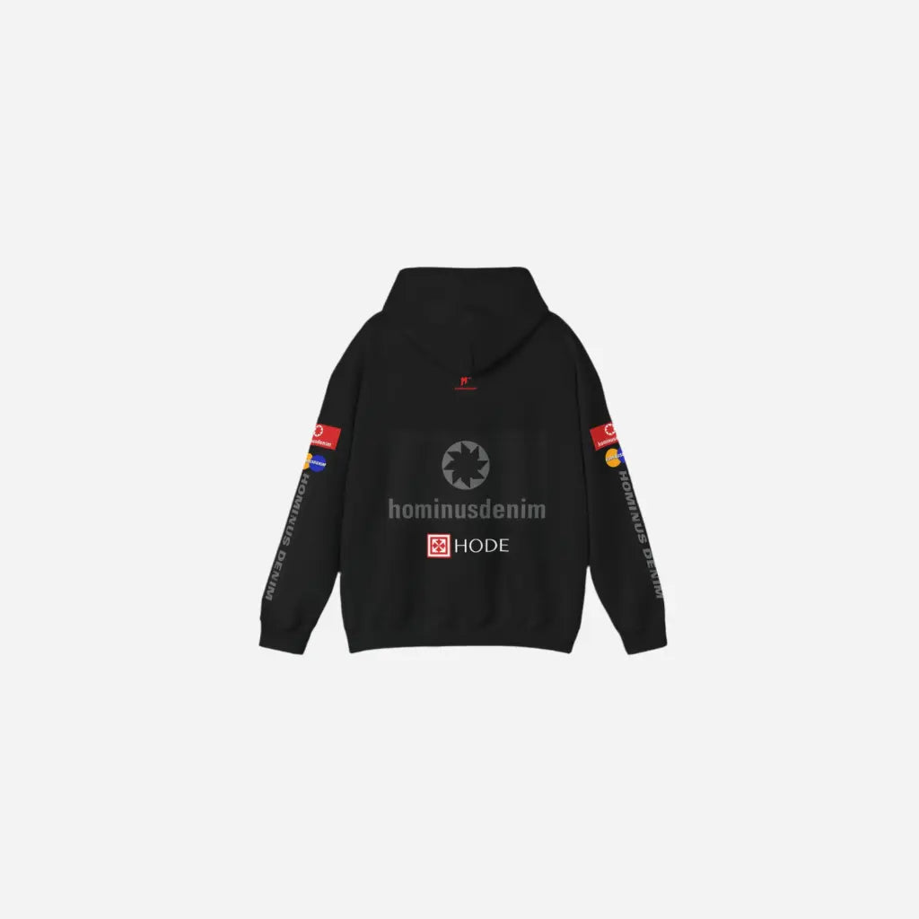 Hominus Denim Top Logo Hoodie Printify